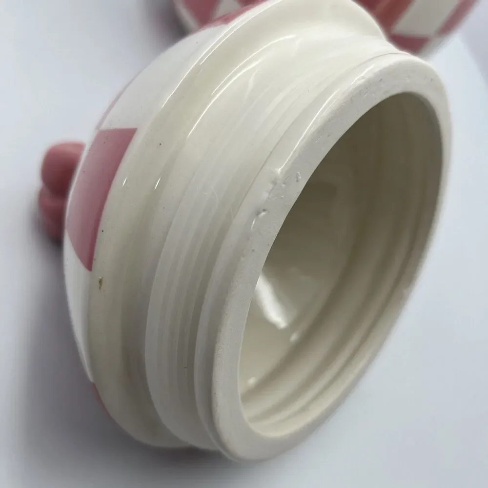 Connections Ceramic 10in Pink & White Egg Cookie Jar BB02B15020